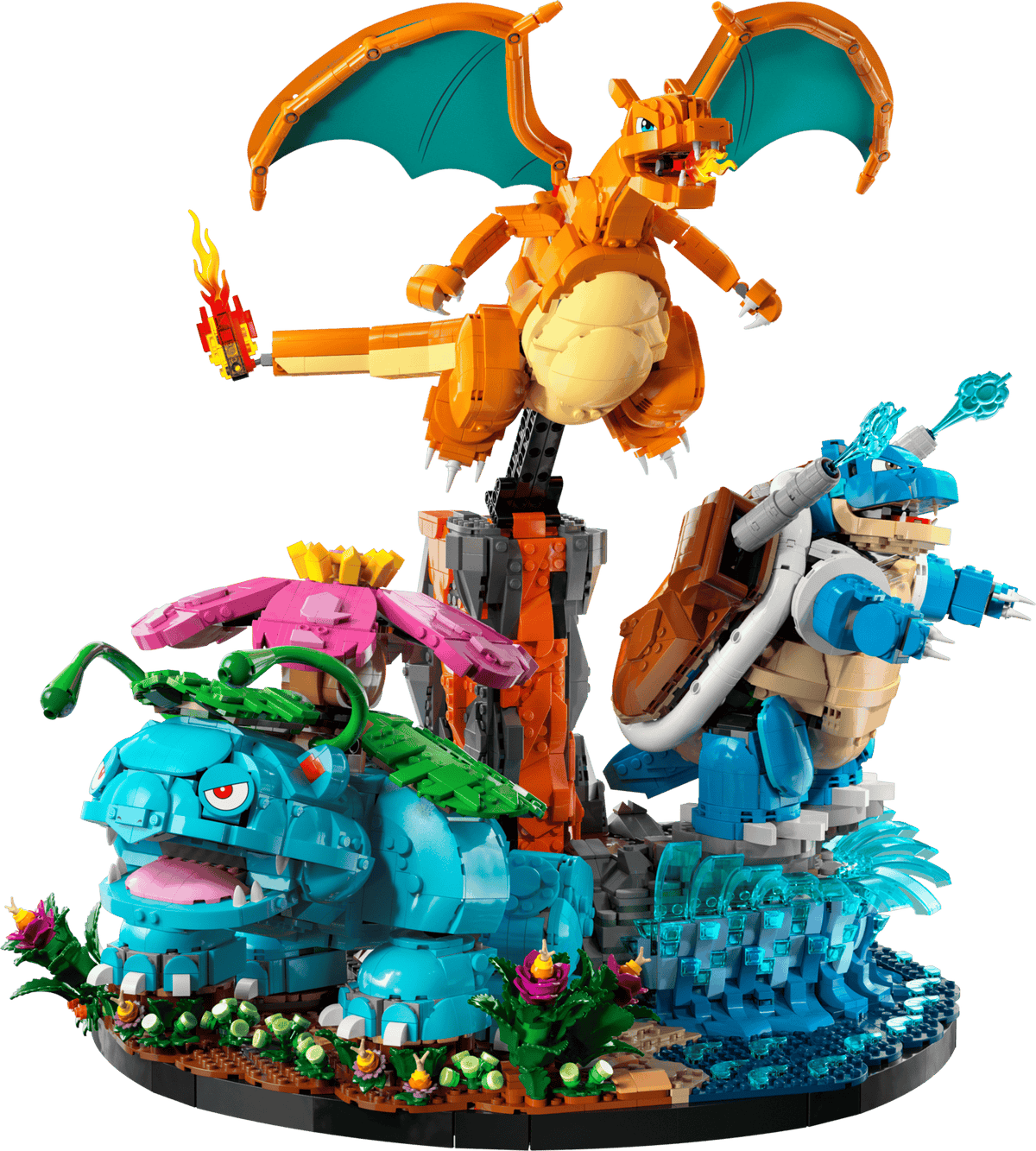 Venusaur, Charizard en Blastoise