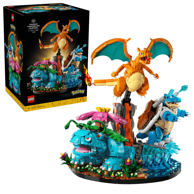 Venusaur, Charizard en Blastoise